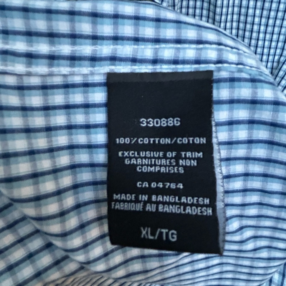 Kenneth Cole Men's Blue and White Checkered Shirt - 100% cotton - Picture 10 of 13